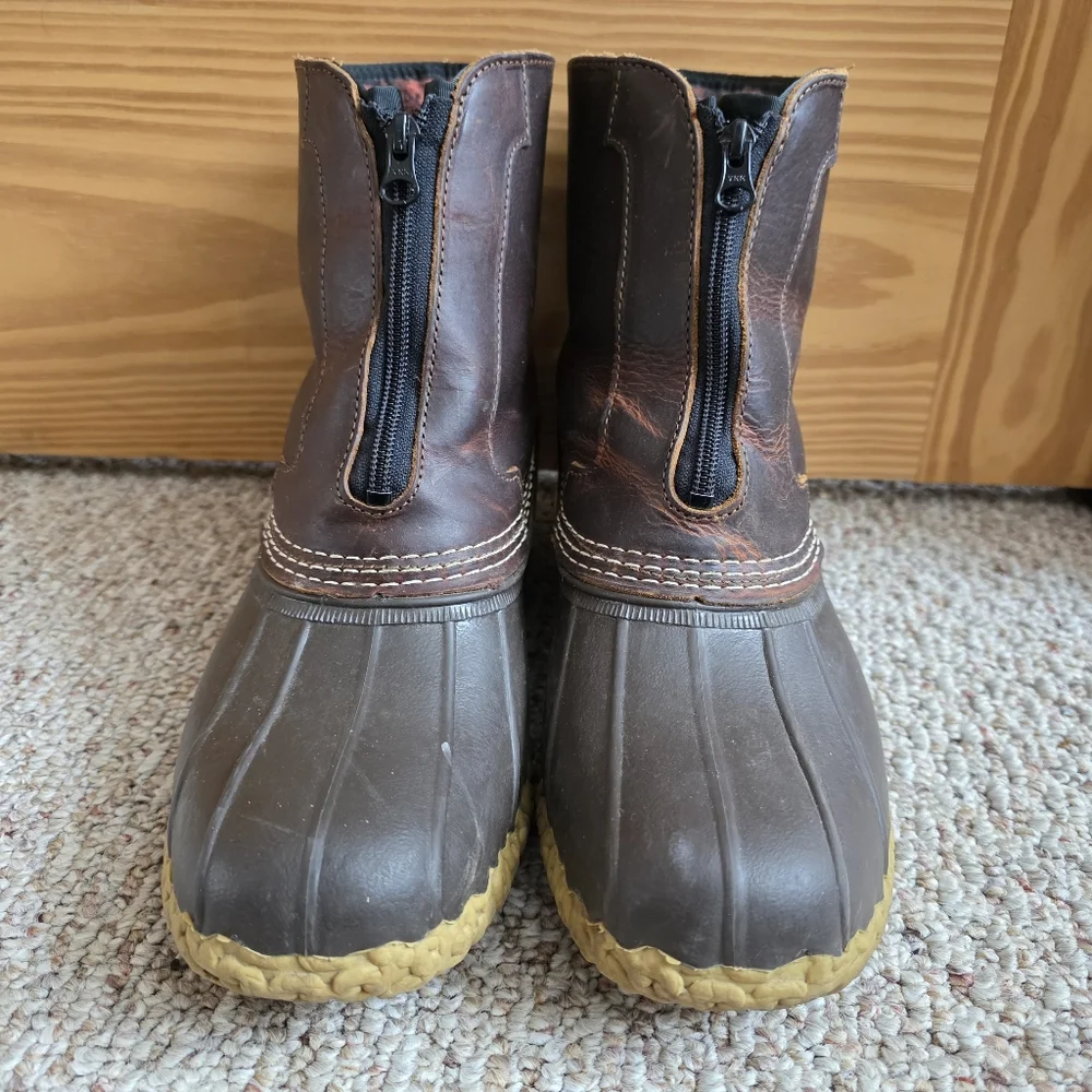 LL Bean Bean Boots Mens 10 Insulated Fleece-Lined Front Zip Gorpcore Duck Boot